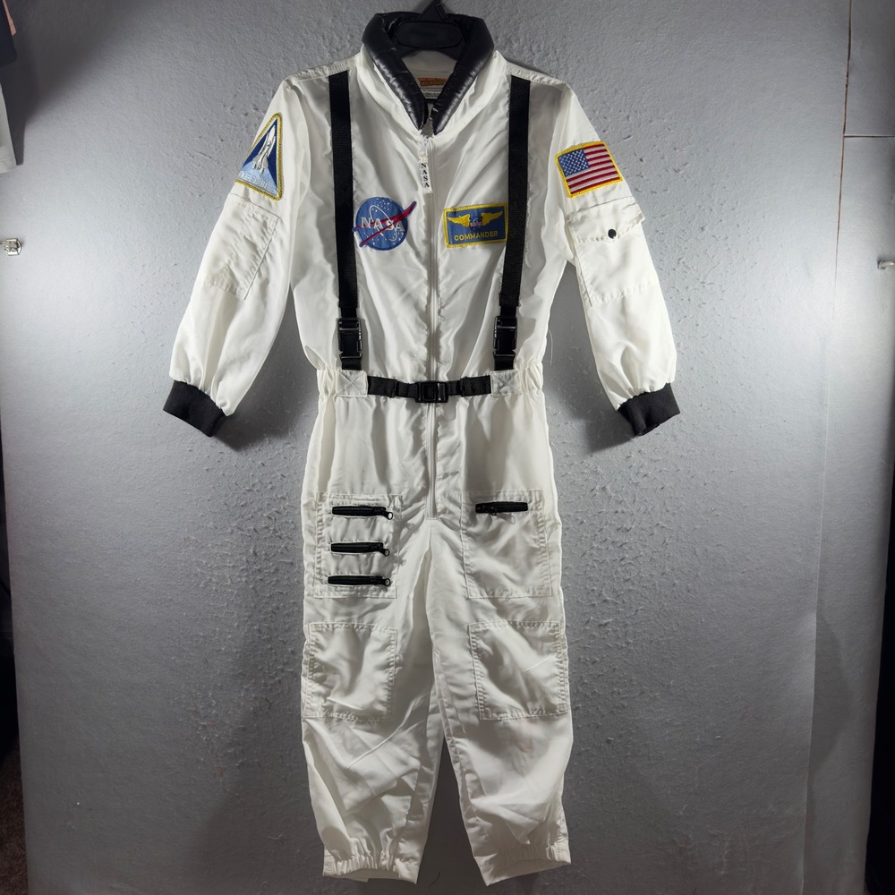3079 | NEW Aeromax Get Real Gear NASA Astronaut Flight Jumpsuit White Kids 8-10